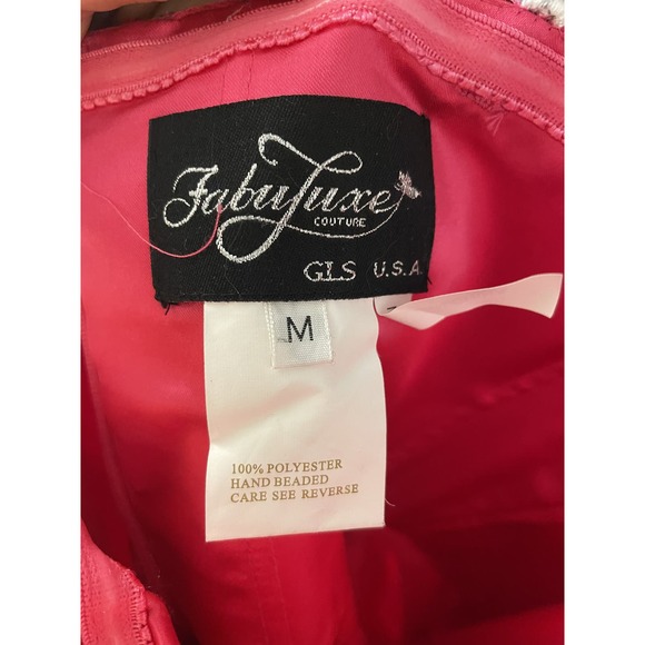 Fabuluxe Couture Fuchsia Pink Beaded Jewel Accented Sweetheart Gown Medium NWT - Picture 4 of 7